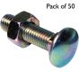 Metric Coach Bolts, Zinc Plated, M8 x 75, Pack of 50