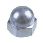Dome Nuts, Zinc Plated, Size: M12 - Pack of 10