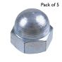 Dome Nuts, Zinc Plated, Size: M16 - Pack of 5