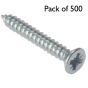 Self Tapping Screws, Pozidriv (Countersunk Head) Size: No.8x1.3/4" - Pack of 500