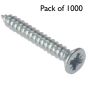 Self Tapping Screws, Pozidriv (Countersunk Head) Size: No.10x1.1/4" - Pack of 1000