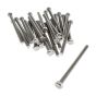 M8 x 120mm A2 Hexagon Head Stainless Steel DIN 933 Setscrews 50 Pack