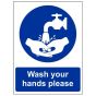 Wash Your Hands Please - Rectangular Rigid Foam Sign