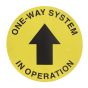 One Way System In Operation Floor Sticker - 300mm Diameter