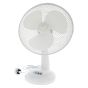 12" Portable White Cool Air Desk Fan
