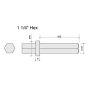 1.1/4" Tarmac Cutter Hex Shank for Heavy Breaker