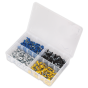 Number Plate Screw Assortment 200pc 4.8mm x 18mm Plastic Enclosed Head Sealey Part No. AB076NP