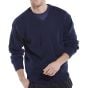 V-Neck Sweater Thick Acrylic Material Ribbed Waistband-Cuffs Navy Blue LRG