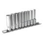 Socket Set 9pc 1/4"Sq Drive 6pt Deep WallDrive Imperial Sealey Part No. AK2718