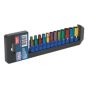 Multi-Coloured Socket Set 12pc 1/4"Sq Drive 6pt WallDrive Metric Sealey Part No. AK282