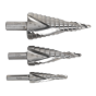 HSS M2 Step Drill Bit Set 3pc Spiral Flute Sealey Part No. AK4743