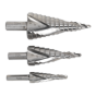 HSS 4341 Step Drill Bit Set 3pc Spiral Flute Sealey Part No. AK4749