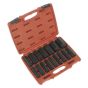 Impact Socket Set 16pc 1/2"Sq Drive Deep Metric Sealey Part No. AK5816M