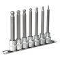 Hex Ball-End Socket Bit Set 7pc Metric 3/8"Sq Drive 100mm Sealey Part No. AK6212