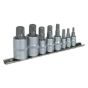 Spline Socket Bit Set 8pc 1/4", 3/8" & 1/2"Sq Drive Sealey Part No. AK6214