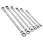 Flexi-Head Double End Ratchet Ring Spanner Set 6pc Extra-Long Metric Sealey Part No. AK63832