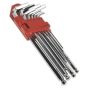 Ball-End Hex Key Set 10pc Extra-Long Fully Polished Metric Sealey Part No. AK7169