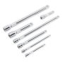 Wobble/Rigid Extension Bar Set 7pc 1/4", 3/8" & 1/2"Sq Drive Sealey Part No. AK770