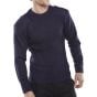 Security Sweater Military Style Crew-Neck Shoulder/Elbow Patches N/Blue SML