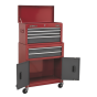 Topchest & Rollcab Combination 6 Drawer with Ball Bearing Slides - Red/Grey Sealey Part No. AP2200BB