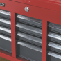 Topchest 6 Drawer with Ball Bearing Slides - Red/Grey Sealey Part No. AP2201BB