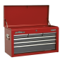 Topchest 6 Drawer with Ball Bearing Slides - Red/Grey Sealey Part No. AP2201BB