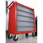 Rollcab 5 Drawer with Ball Bearing Slides - Red/Grey Sealey Part No. AP22505BB