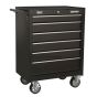 Rollcab 6 Drawer with Ball Bearing Slides - Black Sealey Part No. AP226B