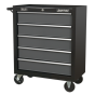 Rollcab 5 Drawer with Ball Bearing Slides - Black/Grey Sealey Part No. AP2505B