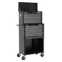 Topchest & Rollcab Combination 13 Drawer with Ball Bearing Slides - Black/Grey Sealey Part No. AP2513B