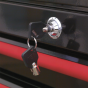 Topchest 4 Drawer Wide Retro Style - Black with Red Anodised Drawer Pulls Sealey Part No. AP41104BR