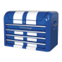 Topchest 4 Drawer Retro Style - Blue with White Stripes Sealey Part No. AP28104BWS