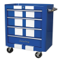 Rollcab 4 Drawer Retro Style - Blue with White Stripes Sealey Part No. AP28204BWS