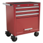 Rollcab 3 Drawer with Ball Bearing Slides - Red Sealey Part No. AP33439