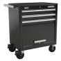 Rollcab 3 Drawer with Ball Bearing Slides - Black Sealey Part No. AP33439B