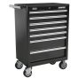 Rollcab 7 Drawer with Ball Bearing Slides - Black Sealey Part No. AP33479B