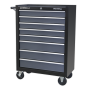 Rollcab 8 Drawer with Ball Bearing Slides - Black/Grey Sealey Part No. AP3508TB