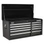 Topchest 10 Drawer with Ball Bearing Slides Heavy-Duty - Black Sealey Part No. AP41110B