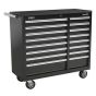 Rollcab 16 Drawer with Ball Bearing Slides Heavy-Duty - Black Sealey Part No. AP41169B