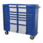 Rollcab 6 Drawer Wide Retro Style - Blue with White Stripes Sealey Part No. AP41206BWS