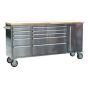 Mobile Stainless Steel Tool Cabinet 10 Drawer & Cupboard Sealey Part No. AP7210SS