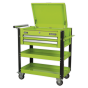 Heavy-Duty Mobile Tool & Parts Trolley 2 Drawers & Lockable Top - Hi-Vis Green Sealey Part No. AP760MHV