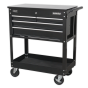 Heavy-Duty Mobile Tool & Parts Trolley with 4 Drawers & Lockable Top - Black Sealey Part No. AP850MB