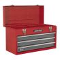 Tool Chest 3 Drawer Portable with Ball Bearing Slides - Red/Grey Sealey Part No. AP9243BB