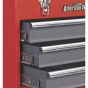 Tool Chest 3 Drawer Portable with Ball Bearing Slides - Red/Grey Sealey Part No. AP9243BB