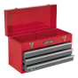 Tool Chest 3 Drawer Portable with Ball Bearing Slides - Red/Grey Sealey Part No. AP9243BB