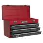 Tool Chest 3 Drawer Portable with Ball Bearing Slides - Red/Grey Sealey Part No. AP9243BB