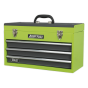 Tool Chest 3 Drawer Portable with Ball Bearing Slides - Hi-Vis Green Sealey Part No. AP9243BBHV