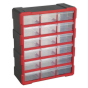 Cabinet Box 18 Drawer - Red/Black Sealey Part No. APDC18R