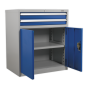Industrial Cabinet 2 Drawer & 1 Shelf Double Locker Sealey Part No. API8810